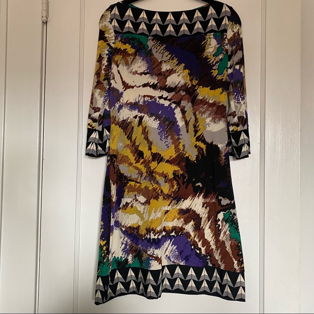 COLORFUL LONG SLEEVE SHIFT DRESS